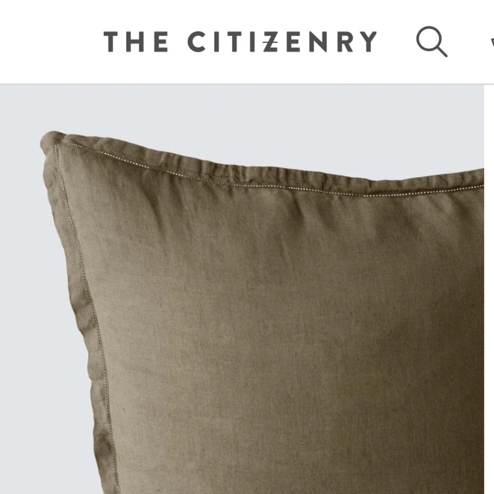 NWT The Citizenry Linen 26x26 Euro Single Sham